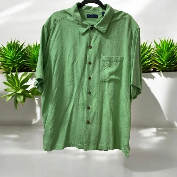 John Ashford Silk Button‎ Up Shirt Floral Print Short Sleeve Casual XXL - Picture 6 of 7